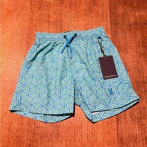 Psycho Bunny Boys Swim Trunks Geometric Print | NWT
